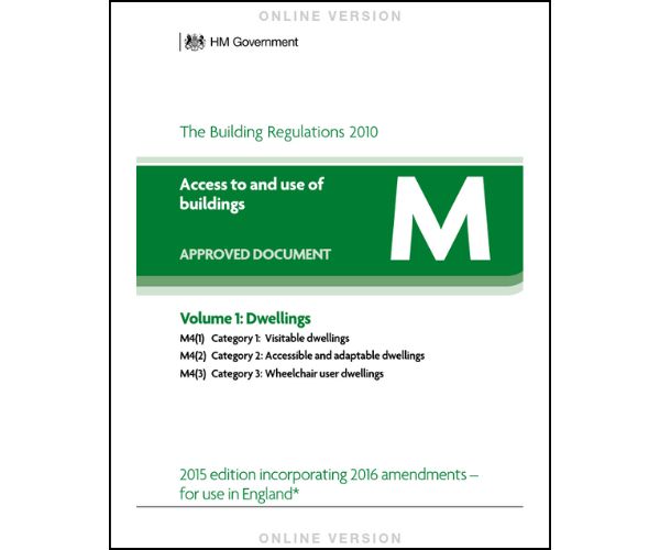 The Front Cover of Document M Building Regulations for England
