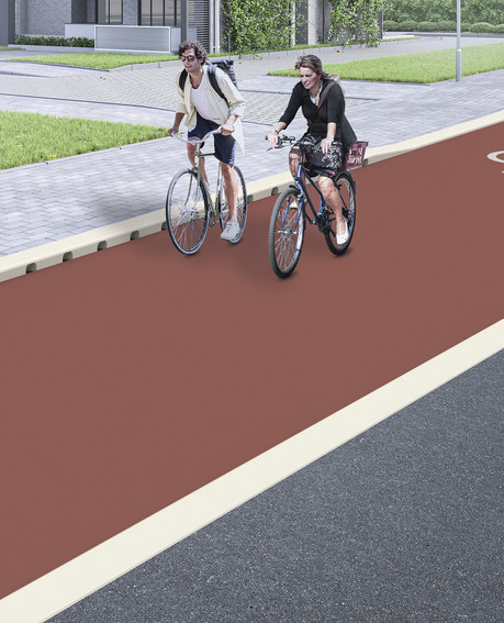Cycle lane with Continuous entry