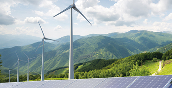 Wind turbines and solar panels